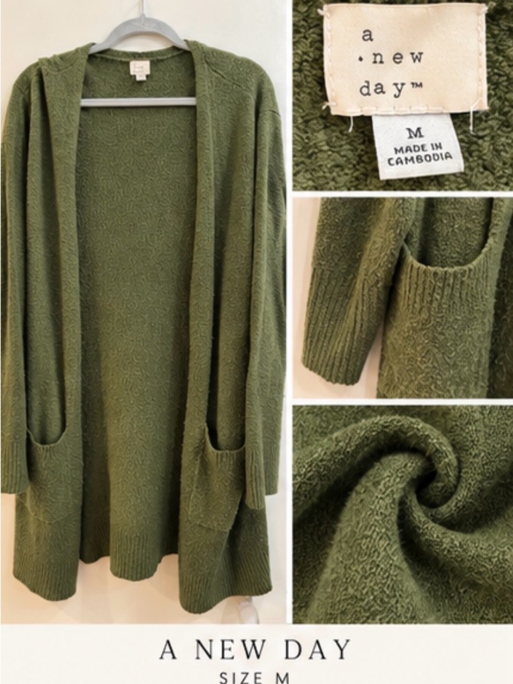 A New Day Olive Green Cardigan